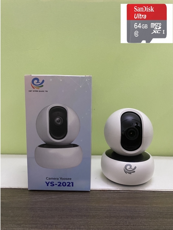 Camera Yoosee thế hệ mới YS2021 3.0Mps/VS-100 - HD720 Mẫu Mới, Chạy Ổn Định + Thẻ nhớ 64gb